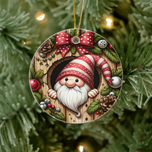 Cute Gnome kerst Keramisch Ornament