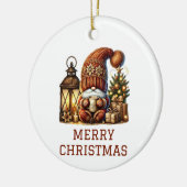 Cute Gnome kerst Keramisch Ornament (Links)