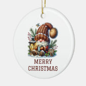 Cute Gnome kerst Keramisch Ornament (Links)