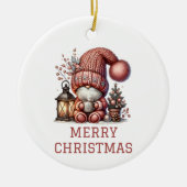 Cute Gnome kerst Keramisch Ornament (Voorkant)