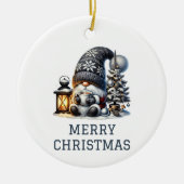 Cute Gnome kerst Keramisch Ornament (Voorkant)