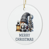 Cute Gnome kerst Keramisch Ornament (Links)