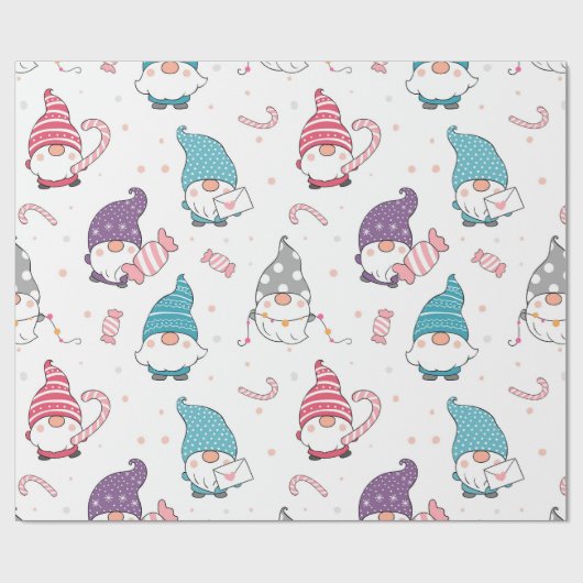 Cute Gnome kerstakelpapier Cadeaupapier (Vlak)