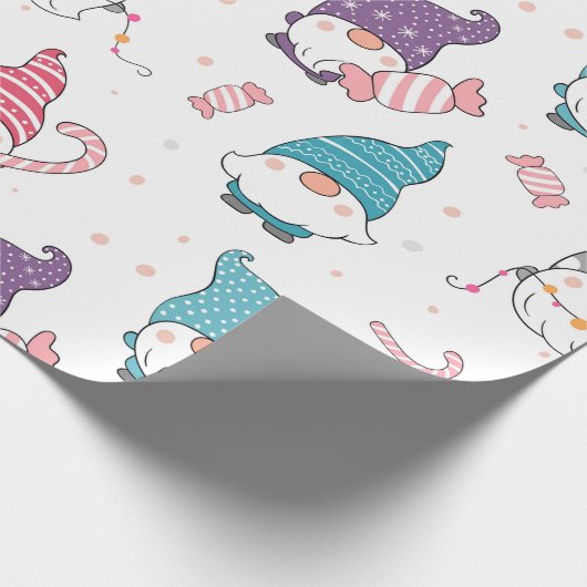 Cute Gnome kerstakelpapier Cadeaupapier (Hoek)