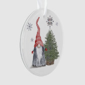 Cute Gnome Kerstboom Prettige feestdagen Names Ornament (voorkant)