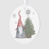 Cute Gnome Kerstboom Prettige feestdagen Names Ornament (voorkant)