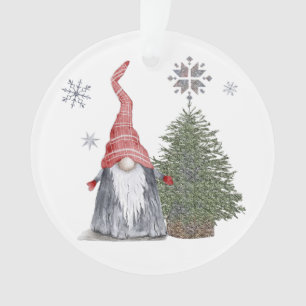 Cute Gnome Kerstboom Prettige feestdagen Names Ornament