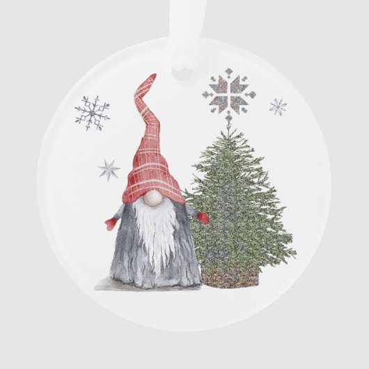 Cute Gnome Kerstboom Prettige feestdagen Names Ornament (voorkant)
