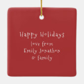 Cute Gnome kerstboomnaam Prettige feestdagen Keramisch Ornament (Achterkant)