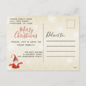 Cute Gnome Kerstfeestdag Briefkaart (Achterkant)