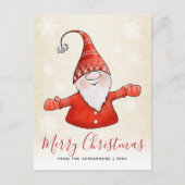Cute Gnome Kerstfeestdag Briefkaart (Voorkant)