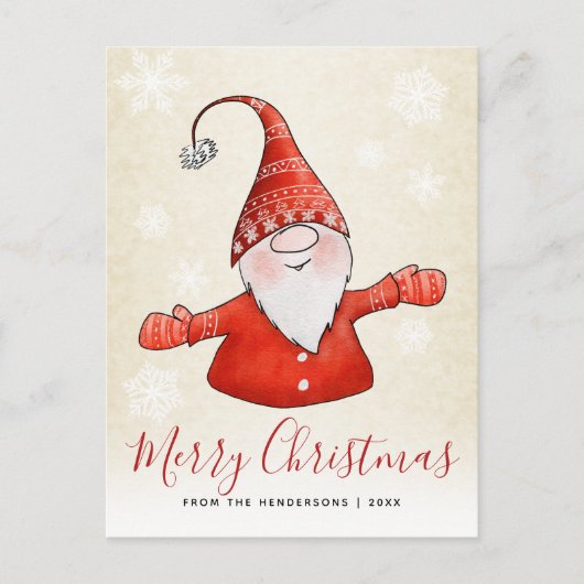 Cute Gnome Kerstfeestdag Briefkaart (Voorkant)