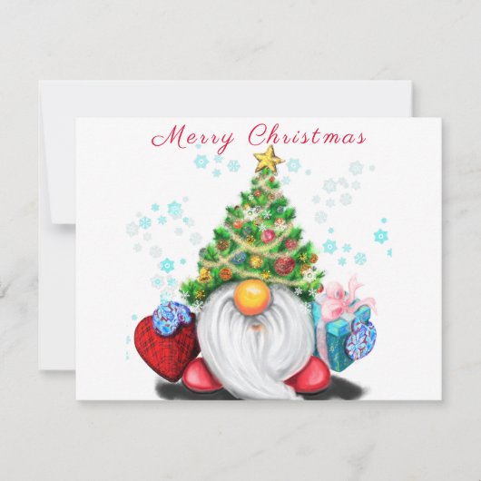 Cute Gnome-kerstkaart (Voorkant)