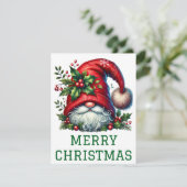 Cute Gnome-kerstkaart Feestdagenkaart (Staand voorkant)