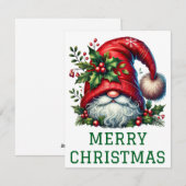 Cute Gnome-kerstkaart Feestdagenkaart (Voorkant / Achterkant)