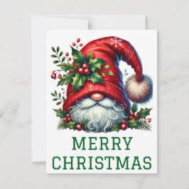 Cute Gnome-kerstkaart Feestdagenkaart