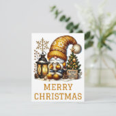 Cute Gnome-kerstkaart Feestdagenkaart (Staand voorkant)