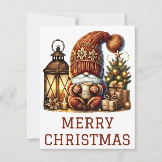Cute Gnome-kerstkaart Feestdagenkaart (Voorkant)