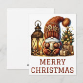Cute Gnome-kerstkaart Feestdagenkaart (Voorkant / Achterkant)