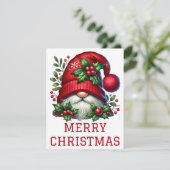 Cute Gnome-kerstkaart Feestdagenkaart (Staand voorkant)