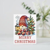 Cute Gnome-kerstkaart Feestdagenkaart (Staand voorkant)