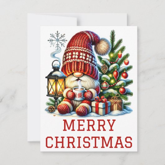 Cute Gnome-kerstkaart Feestdagenkaart (Voorkant)