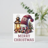 Cute Gnome-kerstkaart Feestdagenkaart (Staand voorkant)