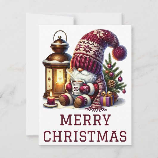Cute Gnome-kerstkaart Feestdagenkaart (Voorkant)