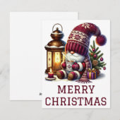 Cute Gnome-kerstkaart Feestdagenkaart (Voorkant / Achterkant)