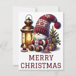 Cute Gnome-kerstkaart Feestdagenkaart
