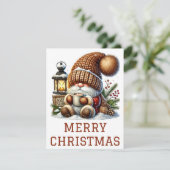 Cute Gnome-kerstkaart Feestdagenkaart (Staand voorkant)