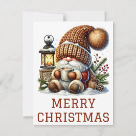 Cute Gnome-kerstkaart Feestdagenkaart