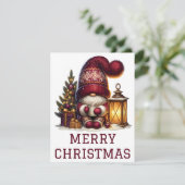 Cute Gnome-kerstkaart Feestdagenkaart (Staand voorkant)