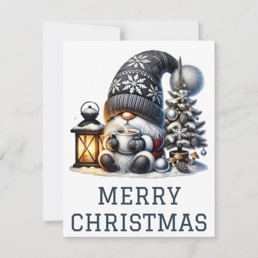 Cute Gnome-kerstkaart Feestdagenkaart (Voorkant)