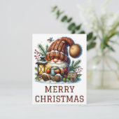 Cute Gnome-kerstkaart Feestdagenkaart (Staand voorkant)