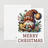 Cute Gnome-kerstkaart Feestdagenkaart (Voorkant / Achterkant)