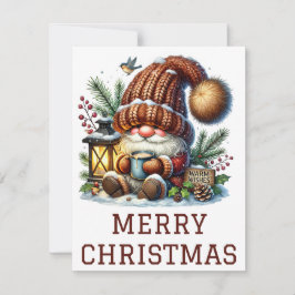 Cute Gnome-kerstkaart Feestdagenkaart