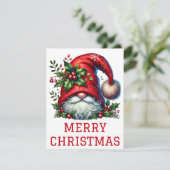 Cute Gnome-kerstkaart Feestdagenkaart (Staand voorkant)