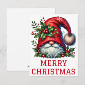 Cute Gnome-kerstkaart Feestdagenkaart (Voorkant / Achterkant)