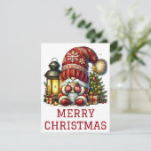 Cute Gnome-kerstkaart Feestdagenkaart (Staand voorkant)