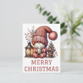 Cute Gnome-kerstkaart Feestdagenkaart (Staand voorkant)