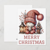 Cute Gnome-kerstkaart Feestdagenkaart (Voorkant / Achterkant)