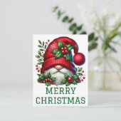 Cute Gnome-kerstkaart Feestdagenkaart (Staand voorkant)