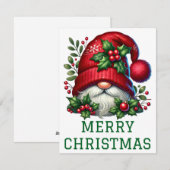 Cute Gnome-kerstkaart Feestdagenkaart (Voorkant / Achterkant)