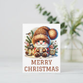 Cute Gnome-kerstkaart Feestdagenkaart (Staand voorkant)