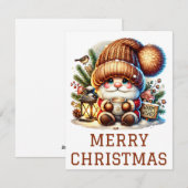 Cute Gnome-kerstkaart Feestdagenkaart (Voorkant / Achterkant)