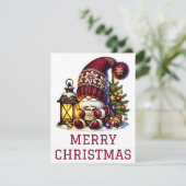 Cute Gnome-kerstkaart Feestdagenkaart (Staand voorkant)