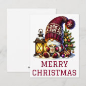 Cute Gnome-kerstkaart Feestdagenkaart (Voorkant / Achterkant)