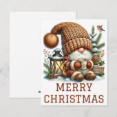 Cute Gnome-kerstkaart Feestdagenkaart (Voorkant / Achterkant)