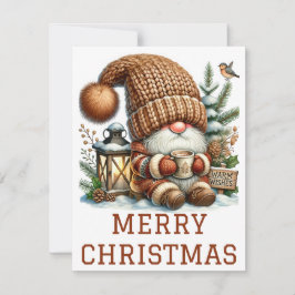 Cute Gnome-kerstkaart Feestdagenkaart